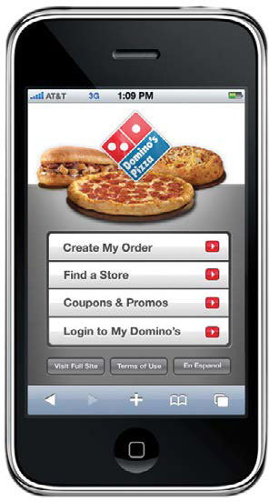 Domino's mobile ordering technology.