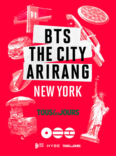 TOUS les JOURS will run BTS THE CITY ARIRANG New York activations across four New York-area bakery cafes from July 24 through August 9.