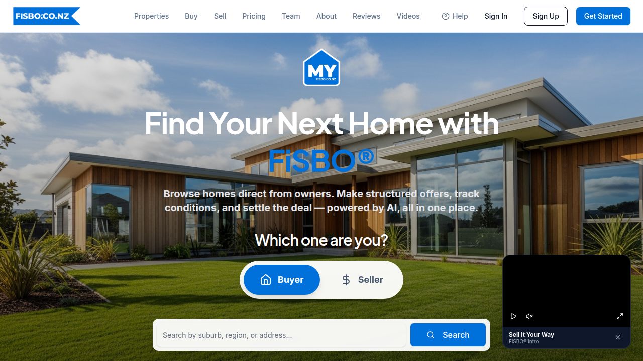 FiSBO Property hybrid real-estate marketing franchise, New Zealand.