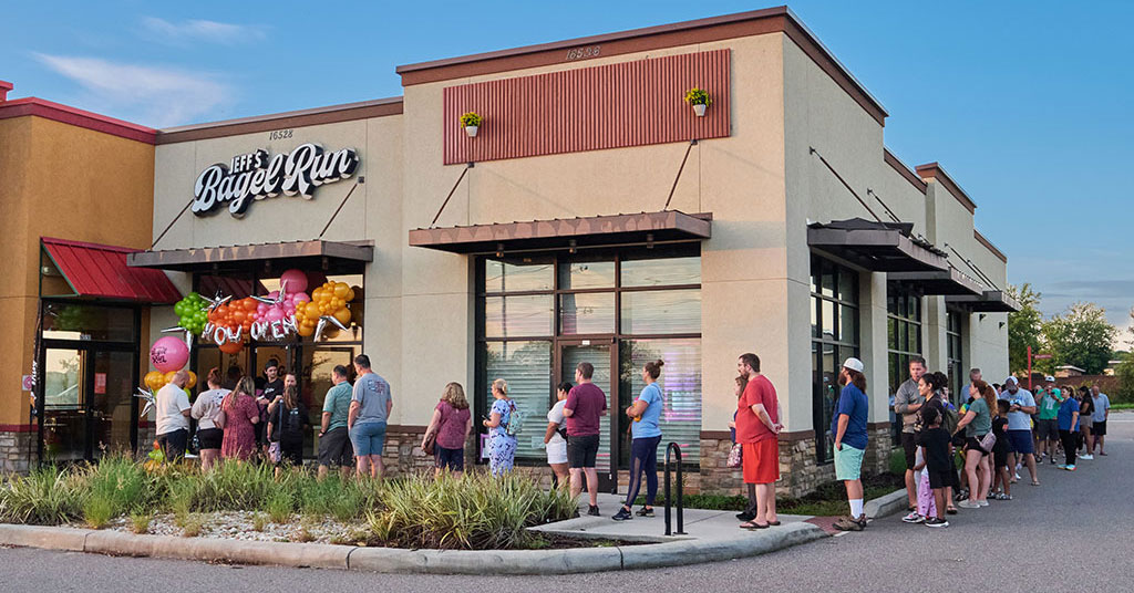 Jeff's Bagel Run brand image used with the 31 July Myrtle Beach franchise expansion announcement.