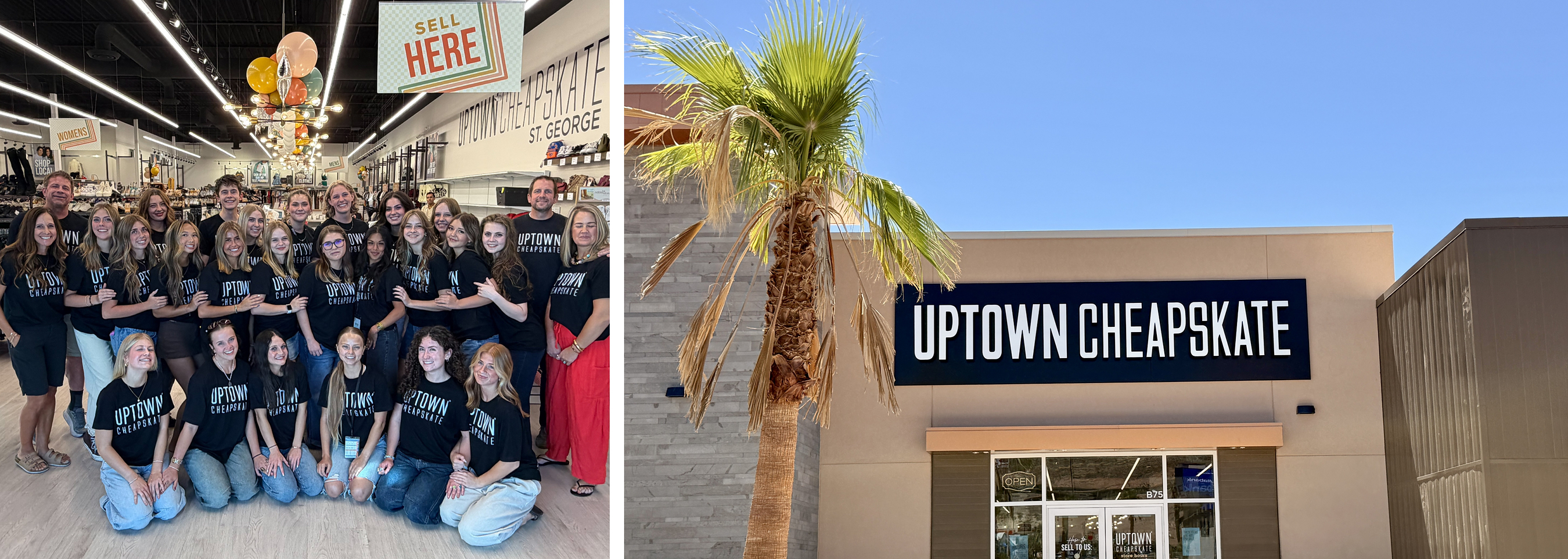 The Uptown Cheapskate St. George, Utah team celebrates a July 2026 grand opening during BaseCamp Franchising's first-half expansion.