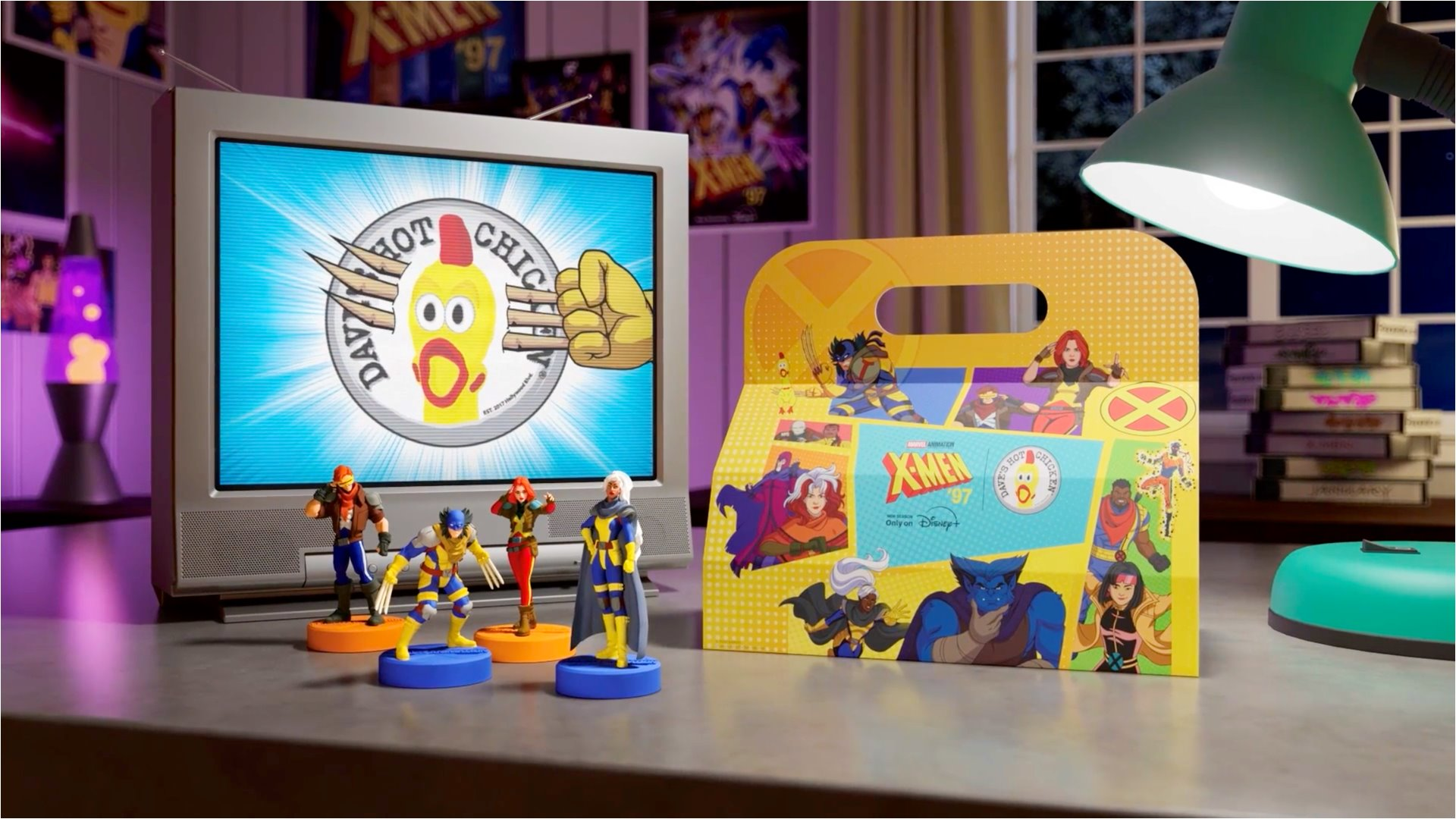Dave's Hot Chicken released official campaign artwork for its X-Men 97 limited-time meal.
